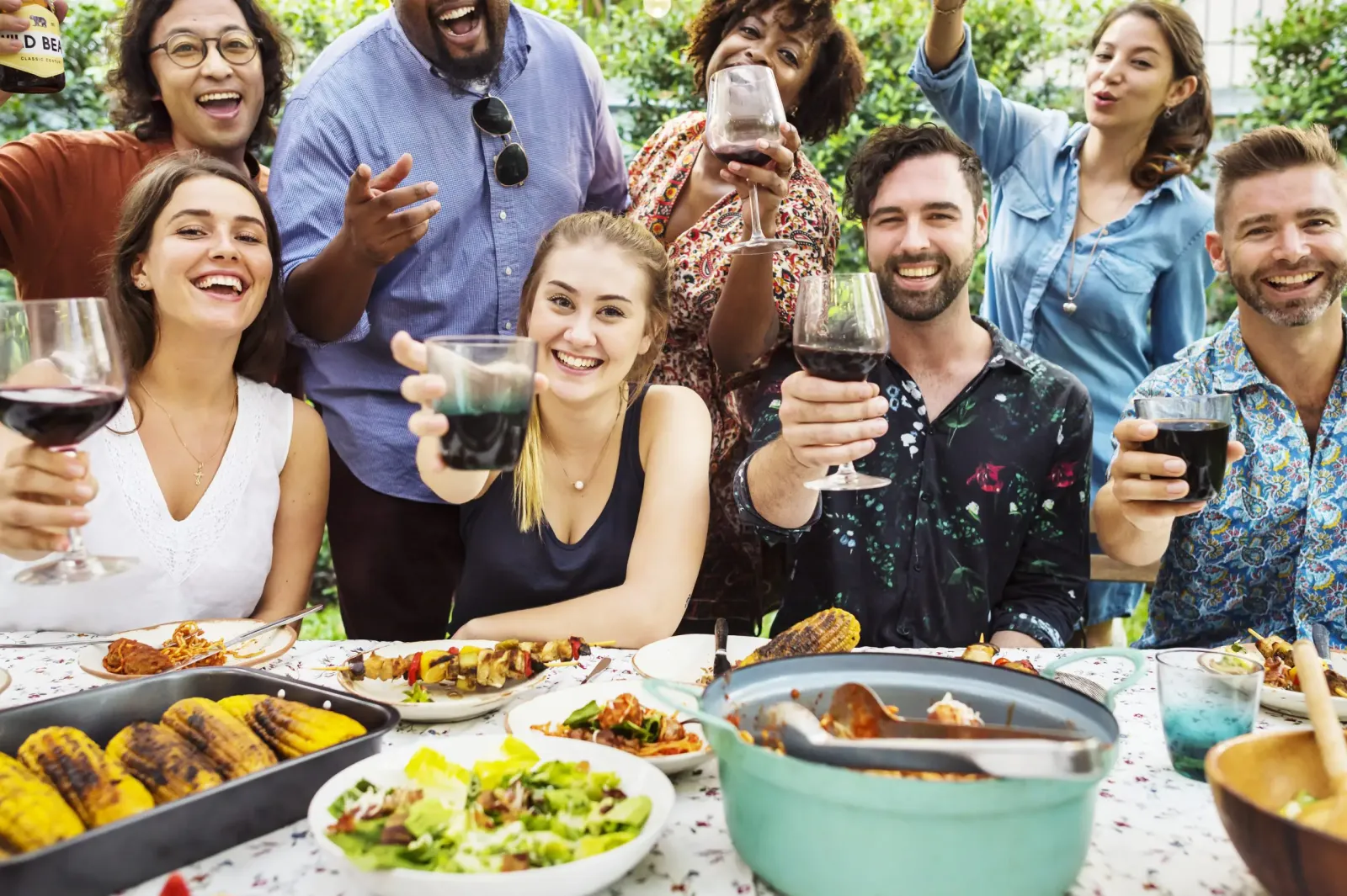 Friends enjoying a summer party together