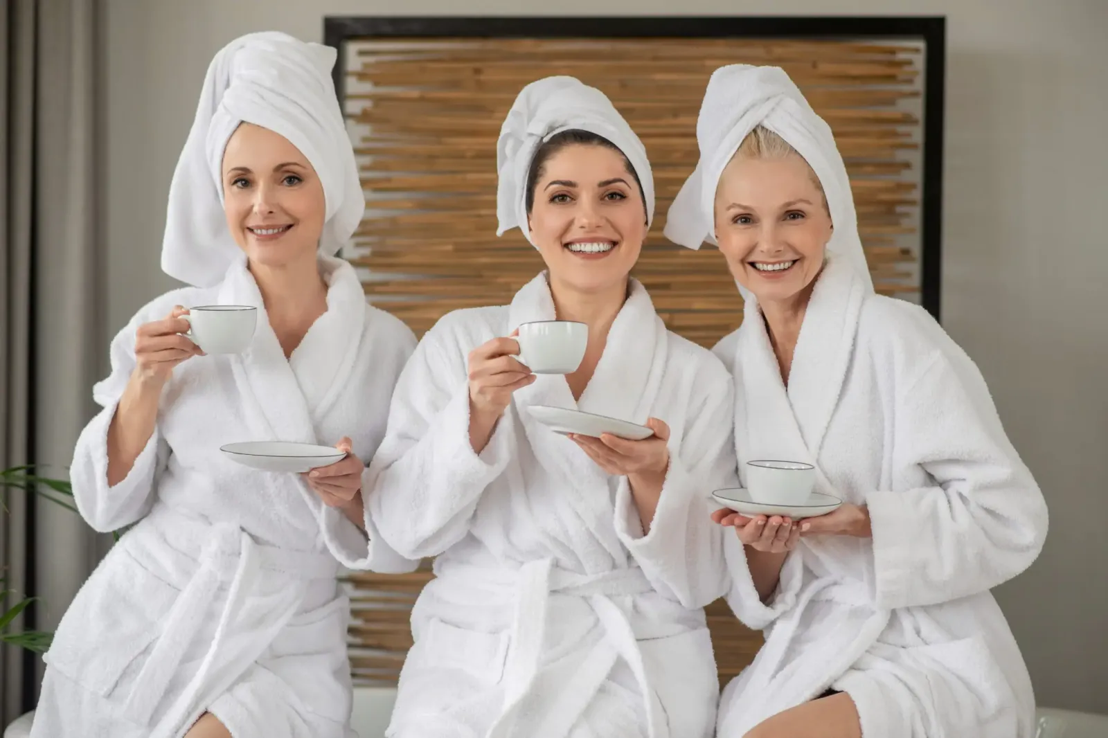 Women having tea at a spa