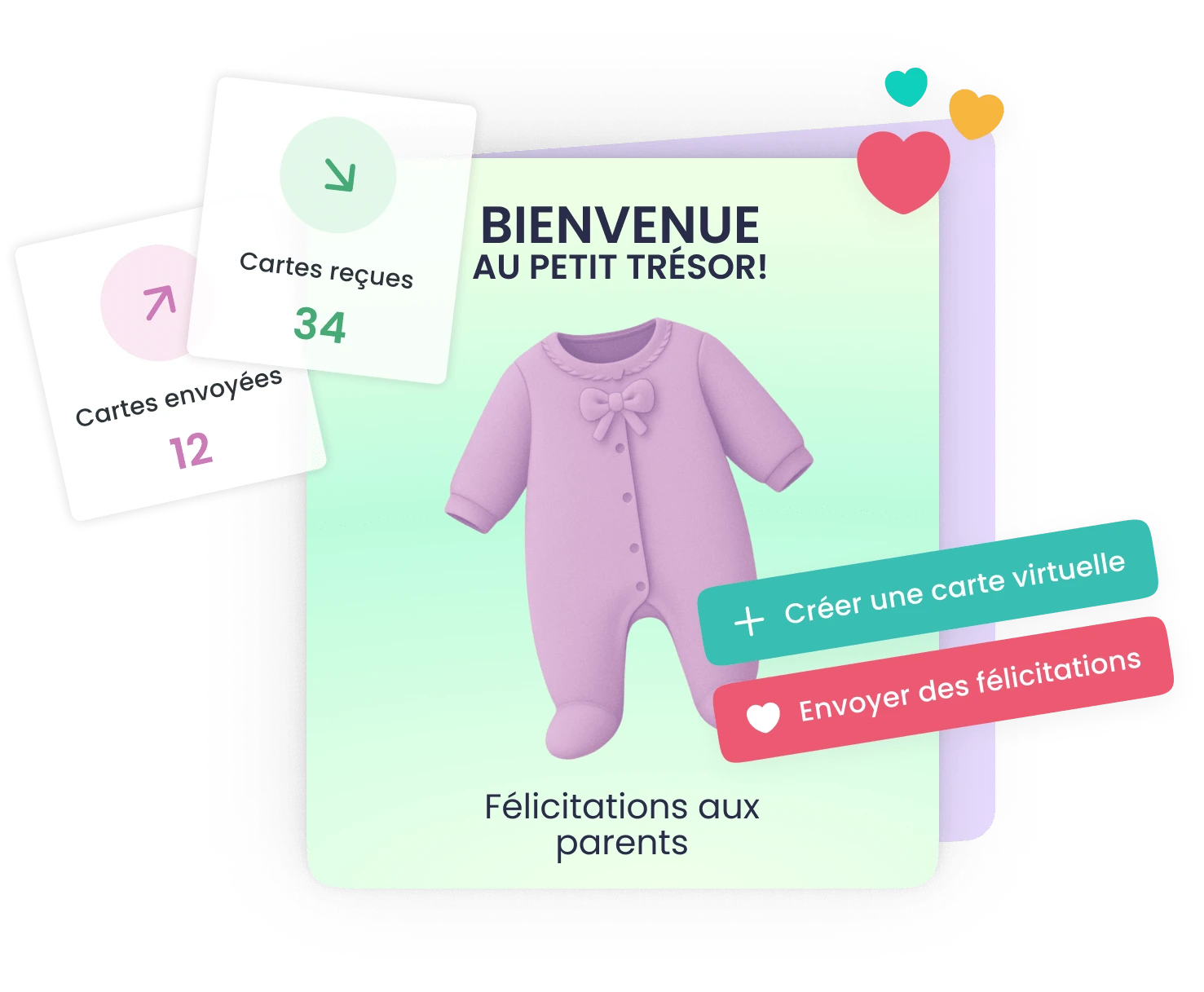 Carte de bienvenue virtuelle signée par l'équipe pour accueillir un nouvel employé